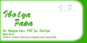 ibolya papa business card